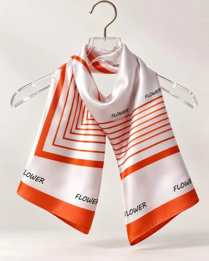 Pañuelo Geométrico Coral 70x70